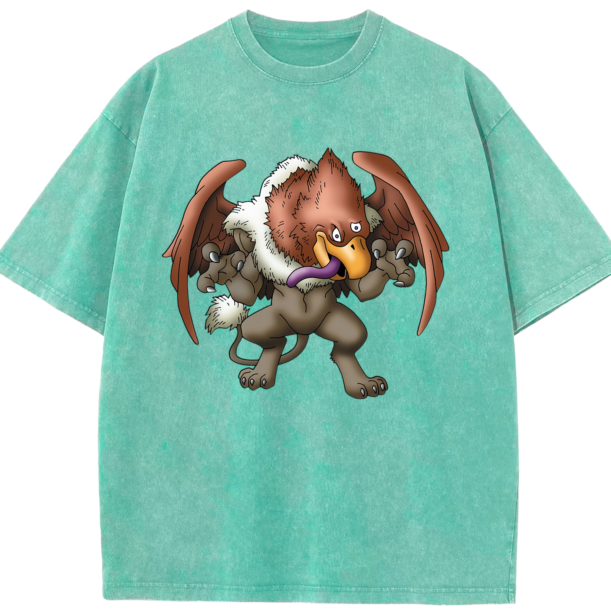 （画像用） ドラゴンクエスト Doragon Kuesuto Dragon Quest 綿100% ヴィンテージ風 半袖Tシャツ（フロントプリント）